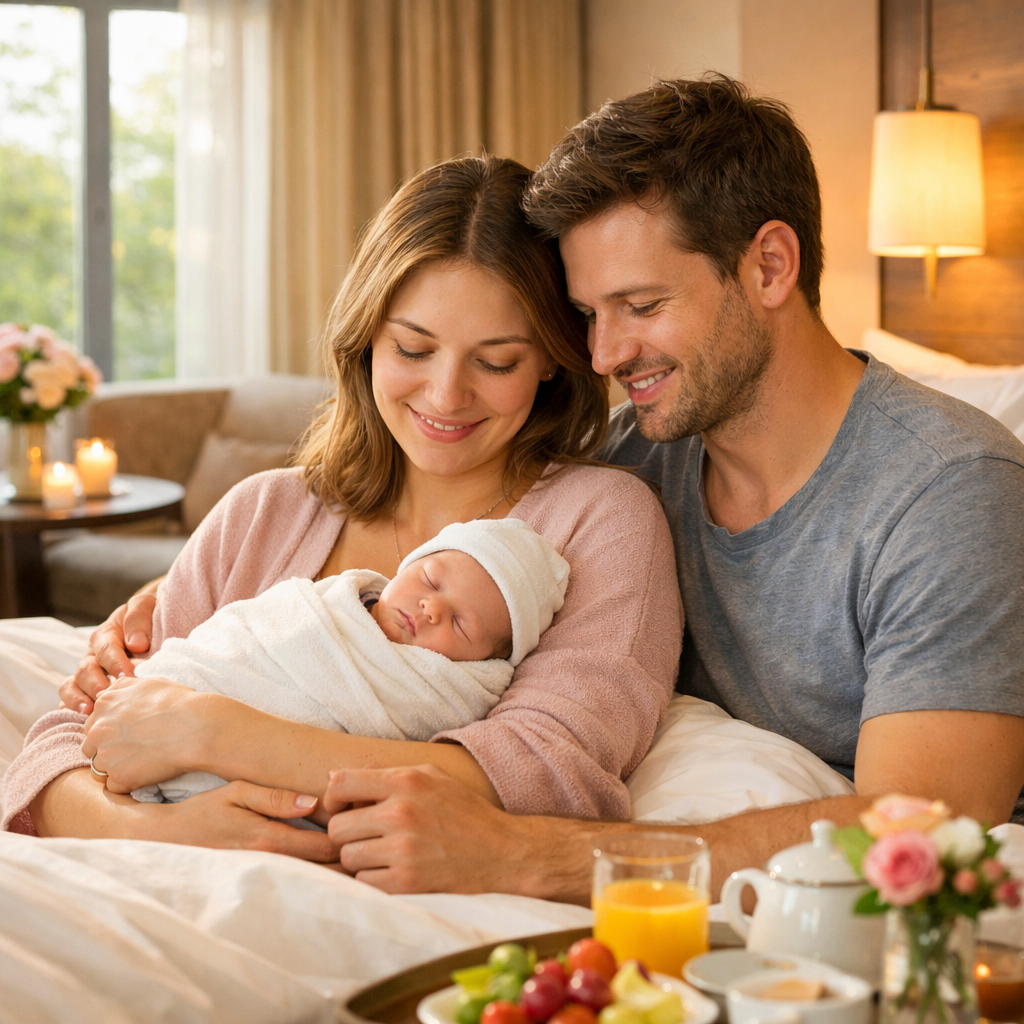 erstellemir ein bild mit frisch gebackenen eltern im wochenbetthotel-1